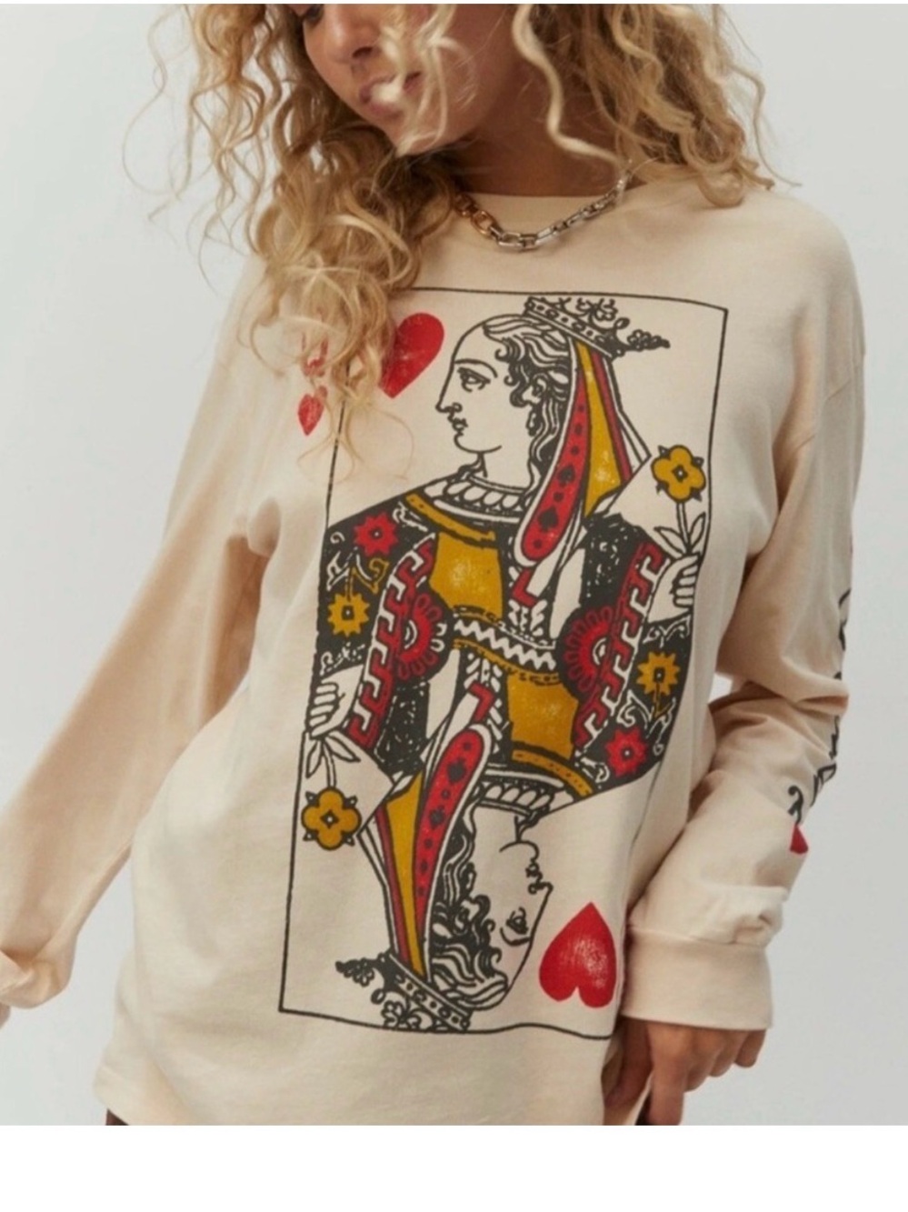 Daydreamer by Free People Queen of Hearts graphic tee sz medium